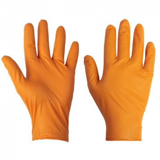 Supertouch PG-901 Orange Disposable Nitrile Diamond Grip Gardening Gloves