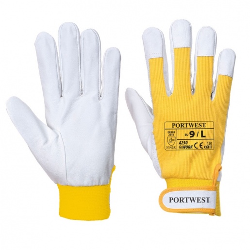Portwest A250 Tergsus Large Yellow Lightweight Leather Gardening Gloves