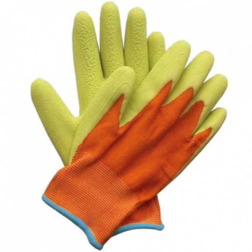 thumbnail image 2 of OneTouch Orange & Green Work Gloves – Rubber Coated For Gardening, Builder, Scaffolding 2 of 4