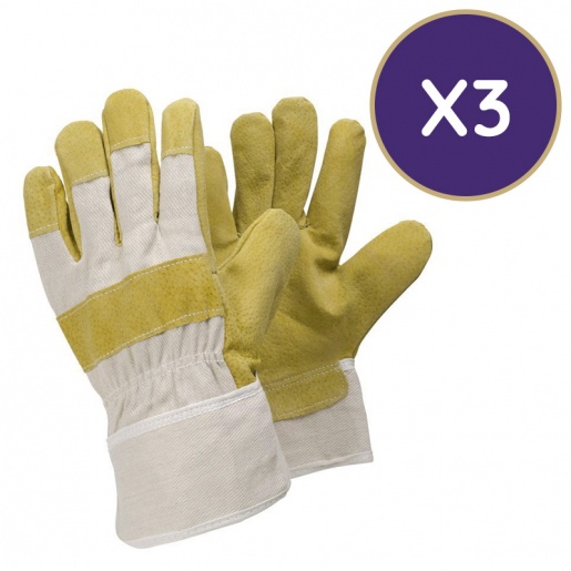 Tegera 33 Leather Rigger Gardening Gloves (Pack of 3)