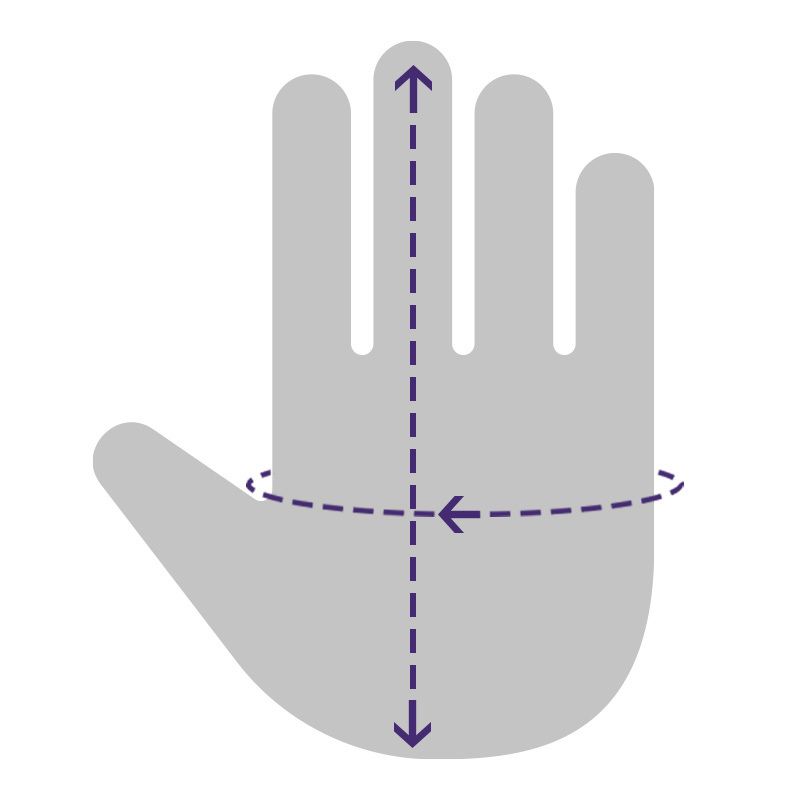 Hand Sizing Diagram