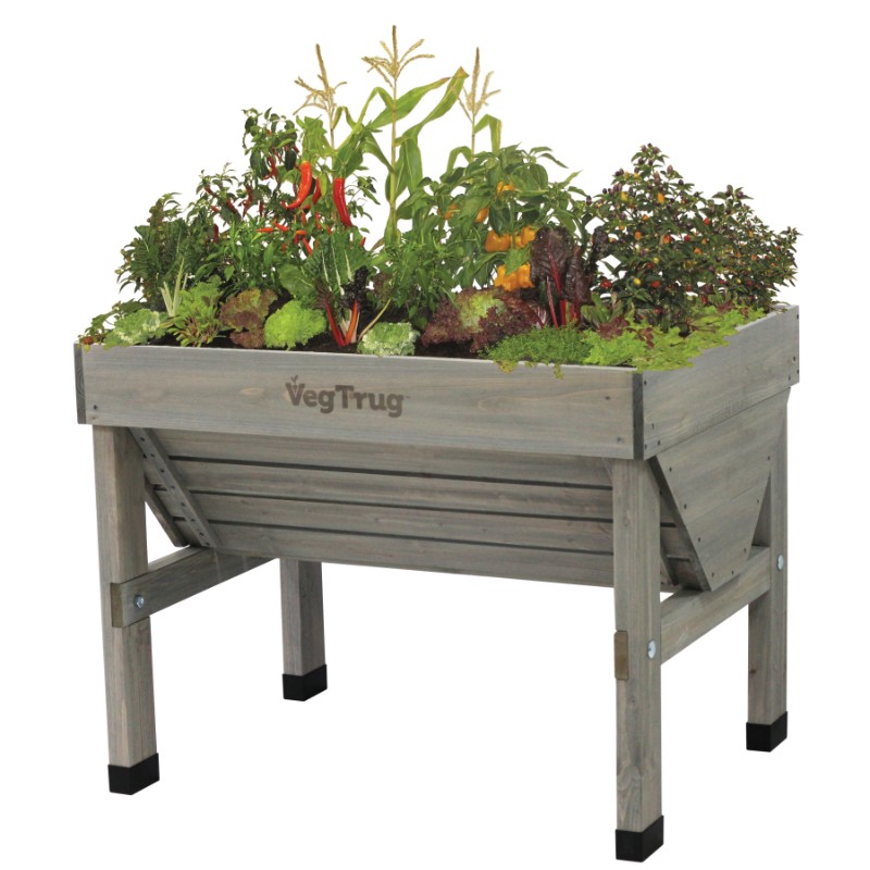 vegtrug classic planter filled with plants and produce