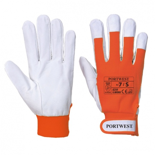 Portwest A250 Tergsus Orange Lightweight Leather Gardening Gloves