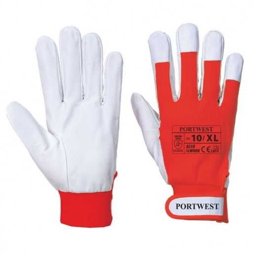 Portwest A250 Tergsus Red Extra Large Lightweight Leather Gardening Gloves