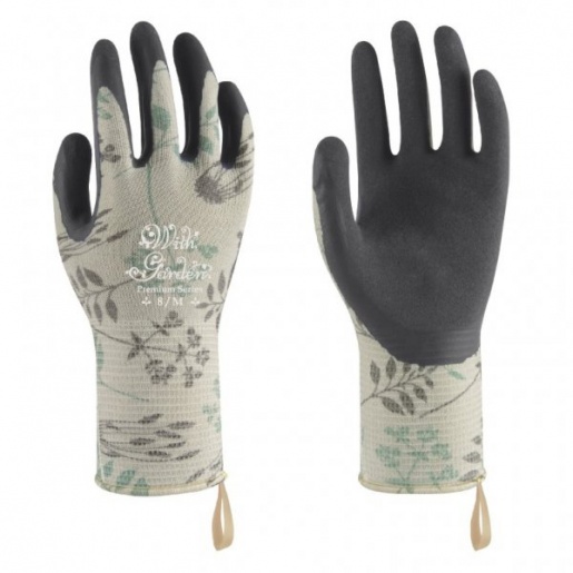 WithGarden Luminus Herb-Patterned Premium Nitrile-Coated Gardening Gloves